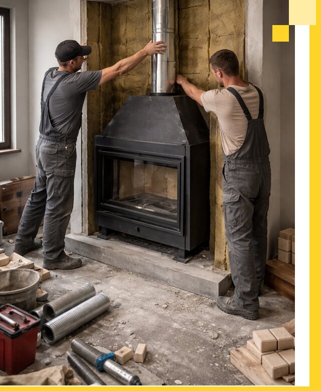 Изготовление и монтаж закрытых каминов в Ейске под ключ