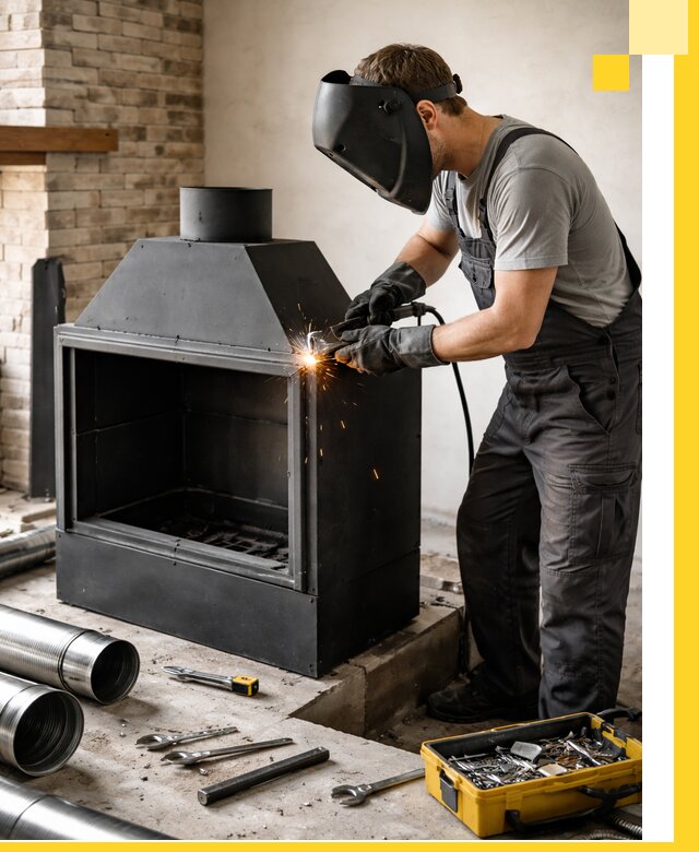 Продажа и установка металлических каминов в Ейске под ключ