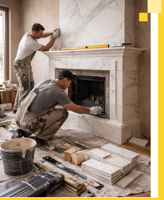 Отделка каминов в Ейске качественные облицовочные работы