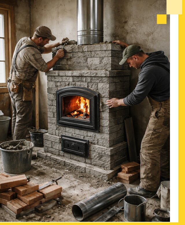 Производство, поставка и монтаж дровяных печей в Ейске