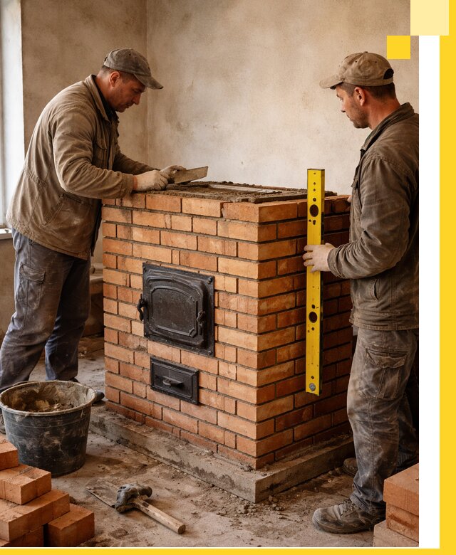 Отопительные печи под ключ в Ейске, установка и сборка