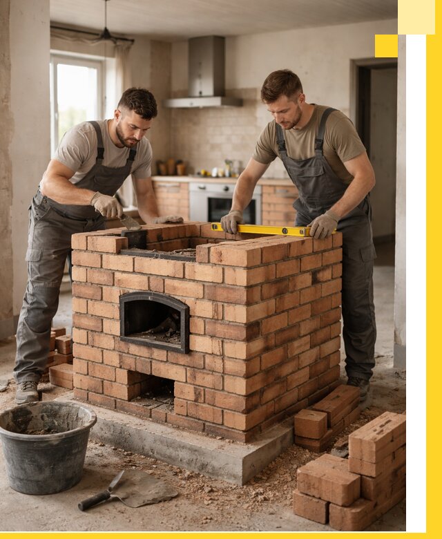 Установка и монтаж печей в частном доме в Ейске под ключ