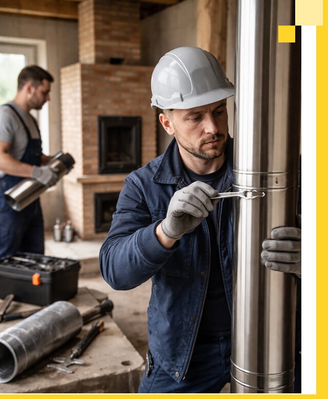 Профессиональный монтаж дымоходов для печей в Ейске