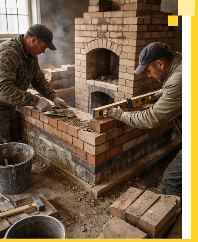 Изготовление и монтаж печей и каминов из кирпича в Ейске