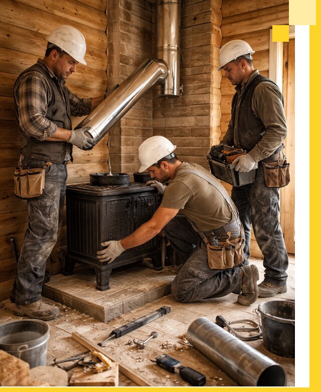 Профессиональный монтаж банных печей и дымоходов в Ейске