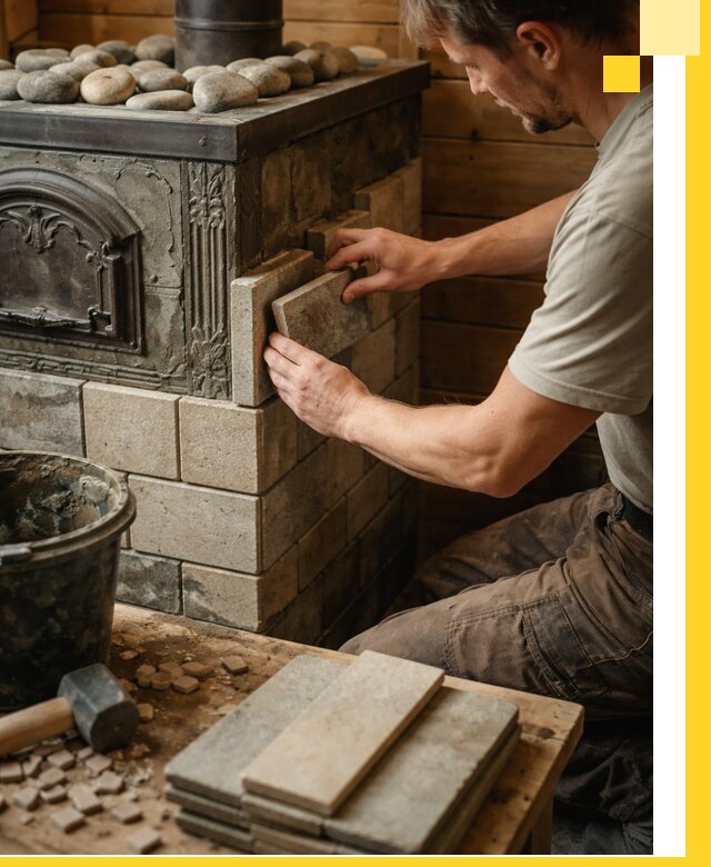 Облицовка банных печей в Ейске профессиональная отделка