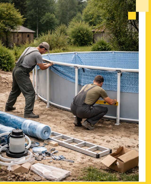 Установка и монтаж каркасных бассейнов в Ейске под ключ