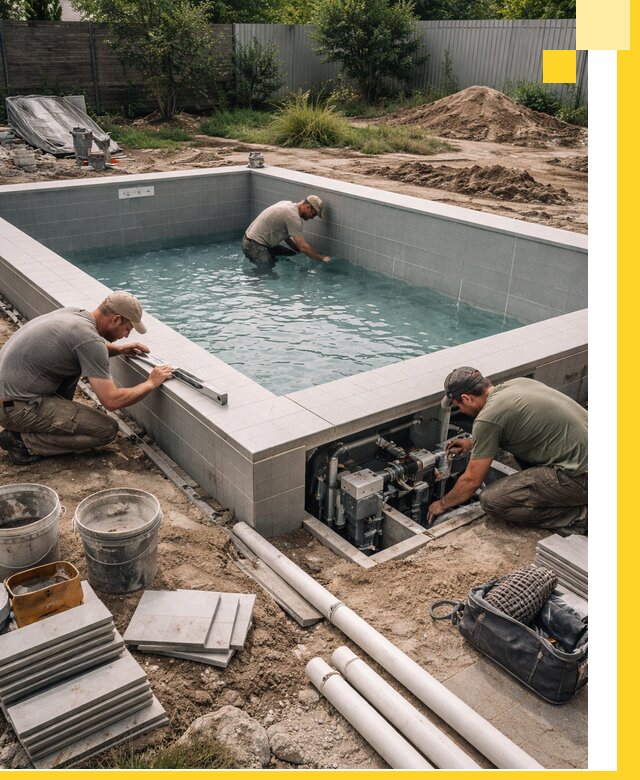 Строительство и монтаж бассейнов для дачи под ключ в Ейске