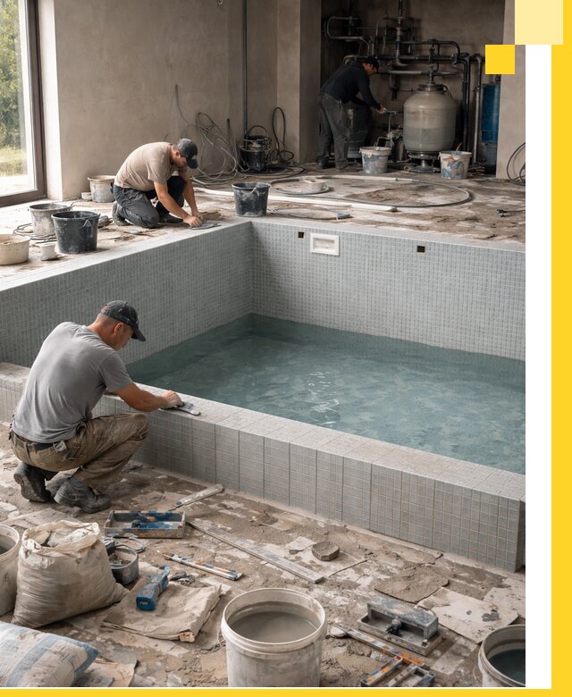 Строительство и монтаж бассейнов в помещении в Ейске