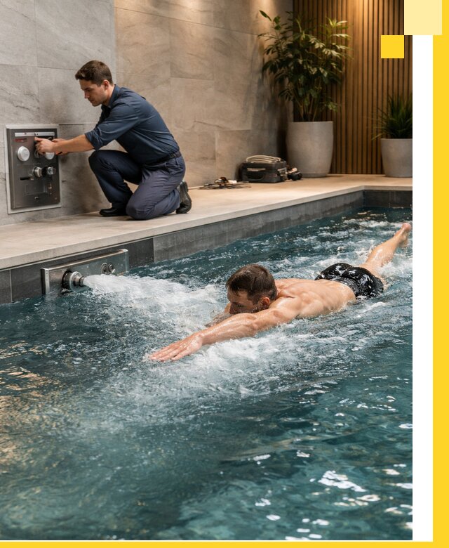 Проектирование и монтаж бассейнов с противотоком в Ейске