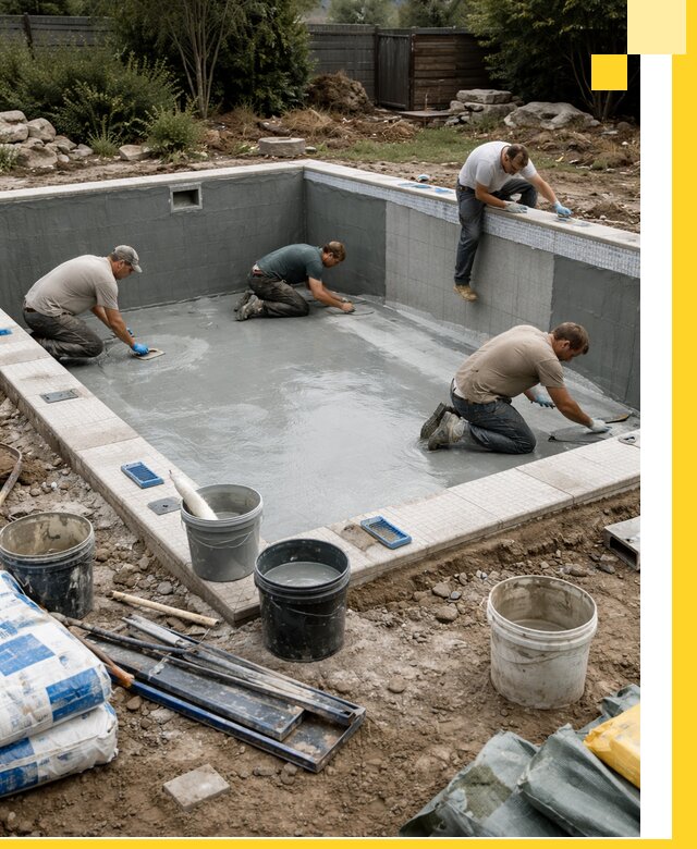 Изготовление и монтаж чаши бассейна под ключ в Ейске