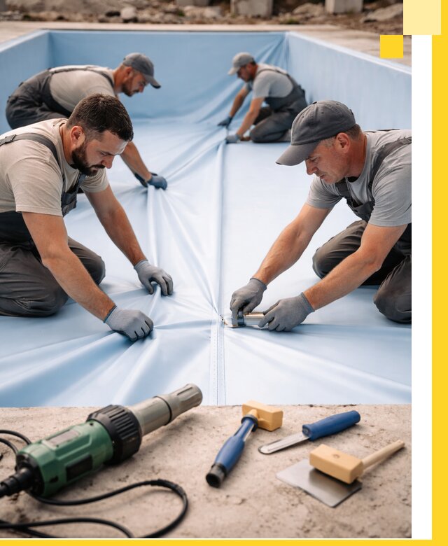 ПВХ пленка для бассейнов с монтажом и гарантией в Ейске