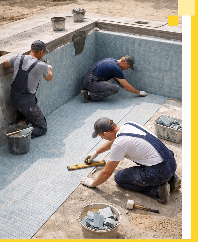 Укладка и установка плитки для бассейнов под ключ в Ейске