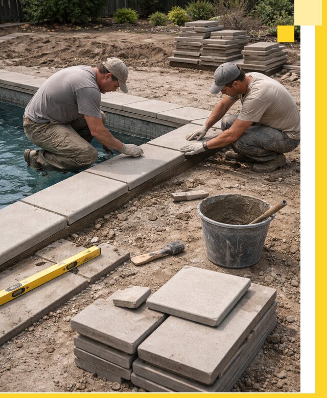 Установка и изготовление копингового камня для бассейнов в Ейске