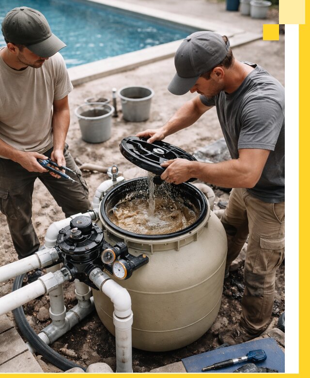 Установка и обслуживание песочных фильтров для бассейнов в Ейске