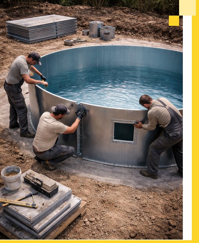 Круглые бассейны под ключ в Ейске проектирование и монтаж