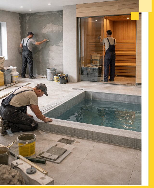 Проектирование и строительство сауны с бассейном в Ейске