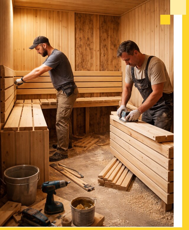 Профессиональный комплексный ремонт саун под ключ в Ейске