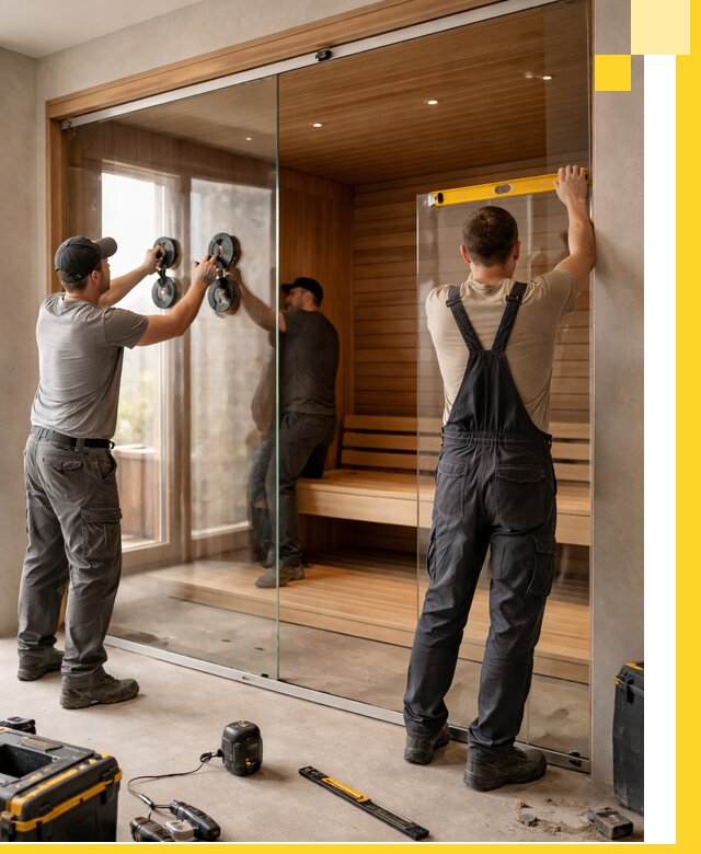 Производство и монтаж стеклянных саун под ключ в Ейске