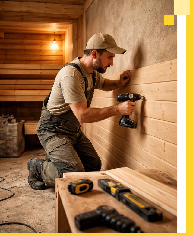 Профессиональная внутренняя отделка бани в Ейске под ключ