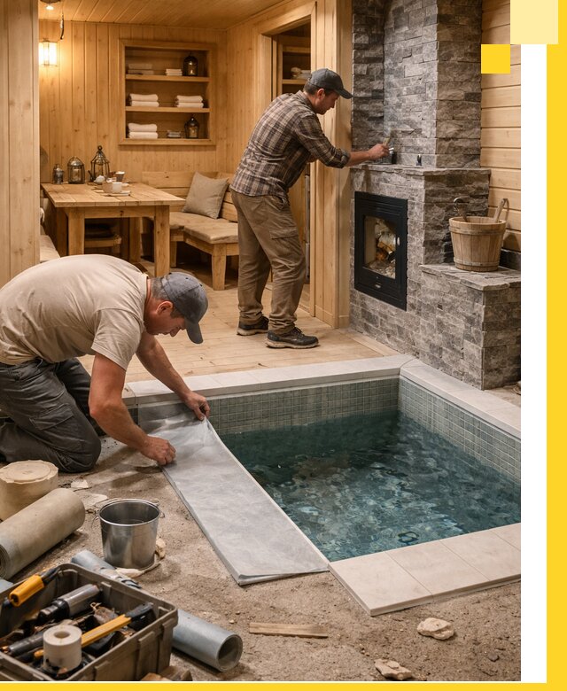 Строительство бань с комнатой отдыха под ключ в Ейске