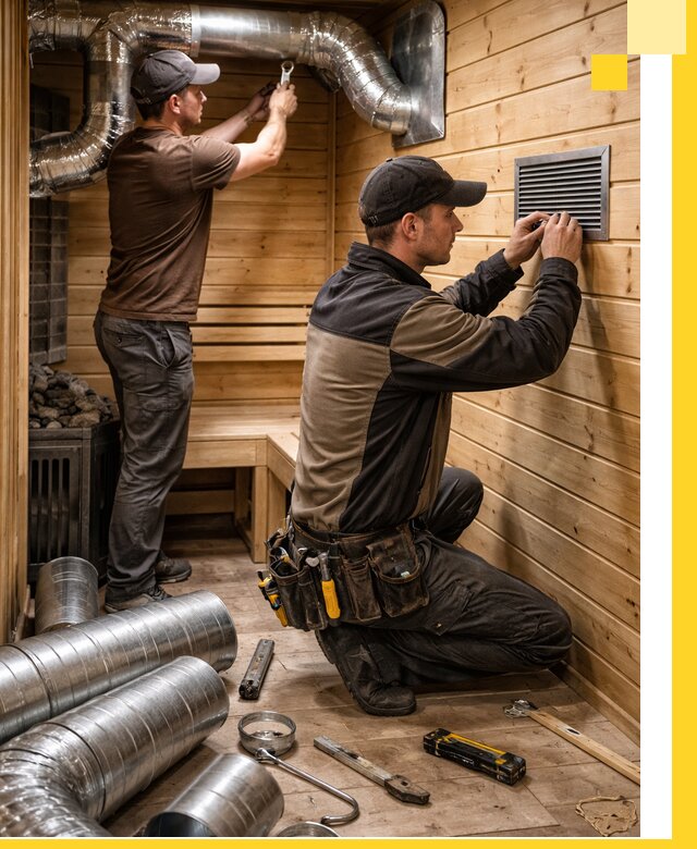 Проектирование и монтаж вентиляции бани в Ейске под ключ