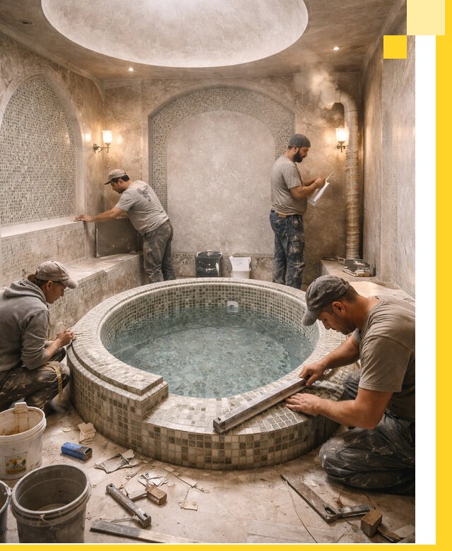 Профессиональное строительство хамама с бассейном в Ейске под ключ